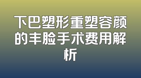 下巴塑形重塑容颜的丰脸手术费用解析