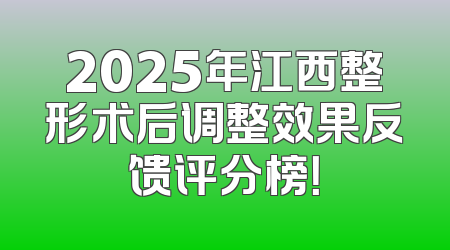 2025年江西整形术后调整效果反馈评分榜！