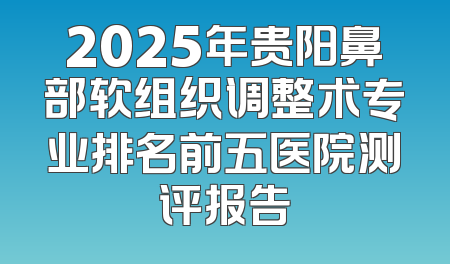 2025年贵阳鼻部软组织调整术专业排名前五医院测评报告
