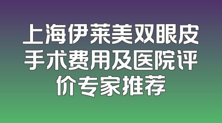 上海伊莱美双眼皮手术费用及医院评价专家推荐