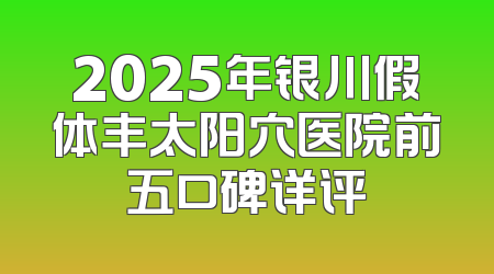 2025年银川假体丰太阳穴医院前五口碑详评