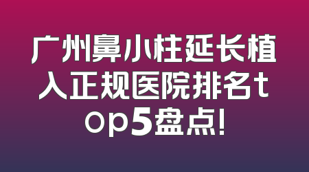 广州鼻小柱延长植入正规医院排名top5盘点!