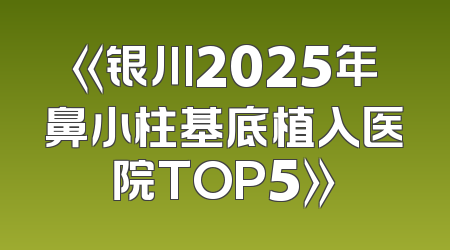 《银川2025年鼻小柱基底植入医院TOP5》