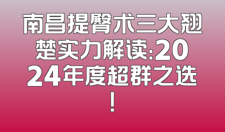 南昌提臀术三大翘楚实力解读：2024年度超群之选！