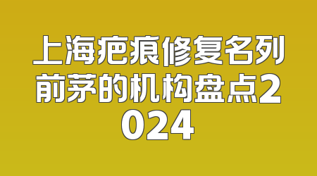 上海疤痕修复名列前茅的机构盘点2024