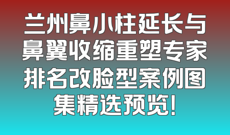 兰州鼻小柱延长与鼻翼收缩重塑专家排名改脸型案例图集精选预览！