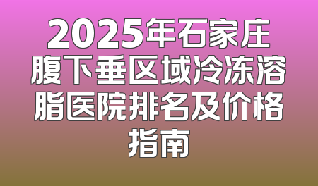 2025年石家庄腹下垂区域冷冻溶脂医院排名及价格指南