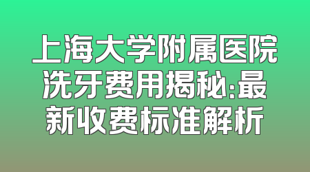 上海大学附属医院洗牙费用揭秘：最新收费标准解析