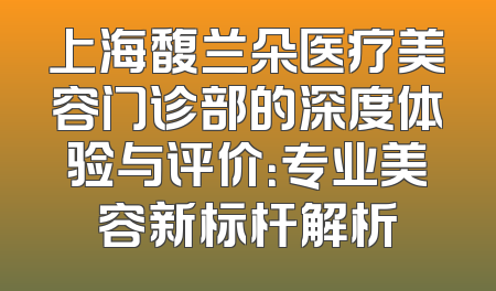 上海馥兰朵医疗美容门诊部的深度体验与评价：专业美容新标杆解析