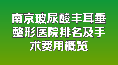 南京玻尿酸丰耳垂整形医院排名及手术费用概览