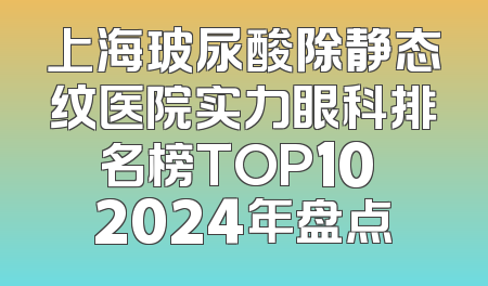 上海玻尿酸除静态纹医院实力眼科排名榜TOP10 2024年盘点