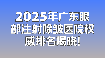 2025年广东眼部注射除皱医院权威排名揭晓！