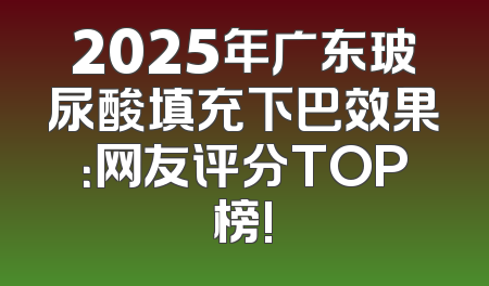 2025年广东玻尿酸填充下巴效果：网友评分TOP榜!
