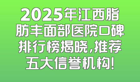 2025年江西脂肪丰面部医院口碑排行榜揭晓，推荐五大信誉机构！