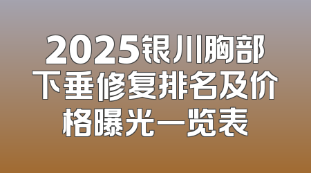2025银川胸部下垂修复排名及价格曝光一览表