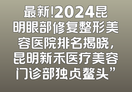 最新！2024昆明眼部修复整形美容医院排名揭晓，昆明新禾医疗美容门诊部独占鳌头”