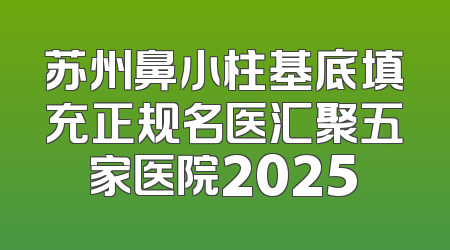 苏州鼻小柱基底填充正规名医汇聚五家医院2025