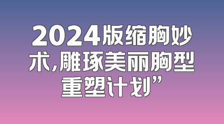 2024版缩胸妙术，雕琢美丽胸型重塑计划”