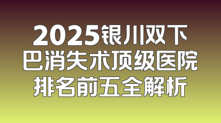 2025银川双下巴消失术顶级医院排名前五全解析