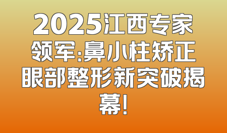 2025江西专家领军：鼻小柱矫正眼部整形新突破揭幕！