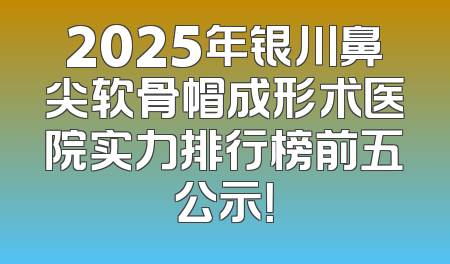 2025年银川鼻尖软骨帽成形术医院实力排行榜前五公示！