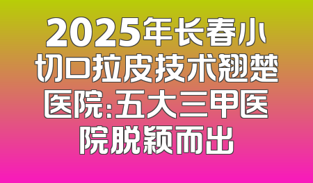 2025年长春小切口拉皮技术翘楚医院：五大三甲医院脱颖而出