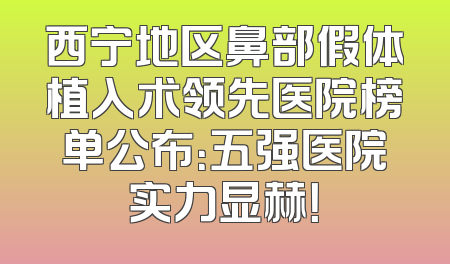 西宁地区鼻部假体植入术领先医院榜单公布：五强医院实力显赫！