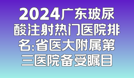 2024广东玻尿酸注射热门医院排名：省医大附属第三医院备受瞩目