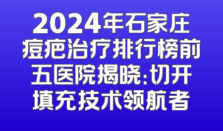 2024年石家庄痘疤治疗排行榜前五医院揭晓：切开填充技术领航者