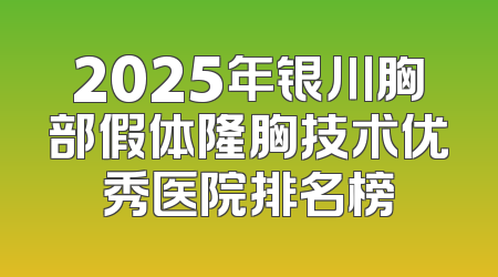 2025年银川胸部假体隆胸技术优秀医院排名榜