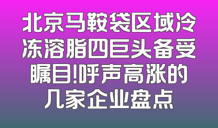 北京马鞍袋区域冷冻溶脂四巨头备受瞩目！呼声高涨的几家企业盘点