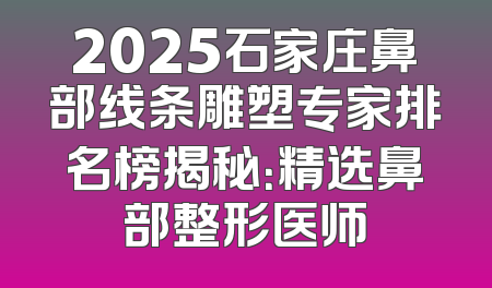 2025石家庄鼻部线条雕塑专家排名榜揭秘：精选鼻部整形医师