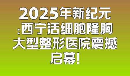 2025年新纪元：西宁活细胞隆胸大型整形医院震撼启幕！