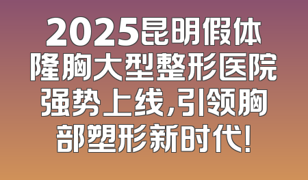 2025昆明假体隆胸大型整形医院强势上线，引领胸部塑形新时代！