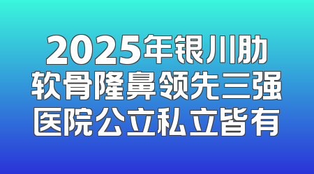 2025年银川肋软骨隆鼻领先三强医院公立私立皆有