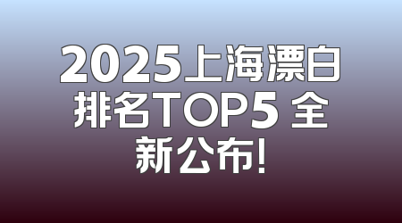 2025上海漂白排名TOP5 全新公布！