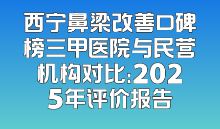西宁鼻梁改善口碑榜三甲医院与民营机构对比：2025年评价报告
