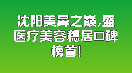 沈阳美鼻之巅，盛医疗美容稳居口碑榜首！