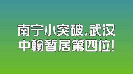 南宁小突破，武汉中翰暂居第四位！