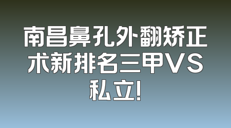 南昌鼻孔外翻矫正术新排名三甲VS私立!