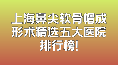 上海鼻尖软骨帽成形术精选五大医院排行榜！
