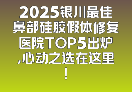 2025银川最佳鼻部硅胶假体修复医院TOP5出炉，心动之选在这里！