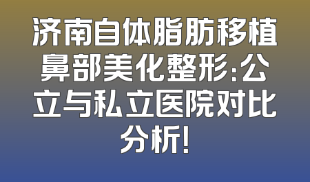 济南自体脂肪移植鼻部美化整形：公立与私立医院对比分析！