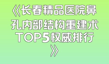 《长春精品医院鼻孔内部结构重建术TOP5权威排行》