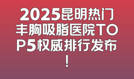 2025昆明热门丰胸吸脂医院TOP5权威排行发布！
