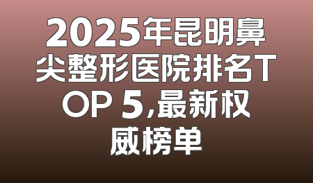 2025年昆明鼻尖整形医院排名TOP 5，最新权威榜单