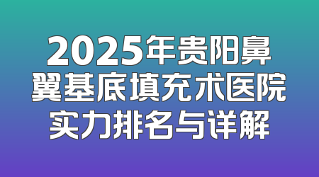 2025年贵阳鼻翼基底填充术医院实力排名与详解