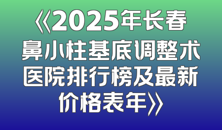《2025年长春鼻小柱基底调整术医院排行榜及最新价格表年》