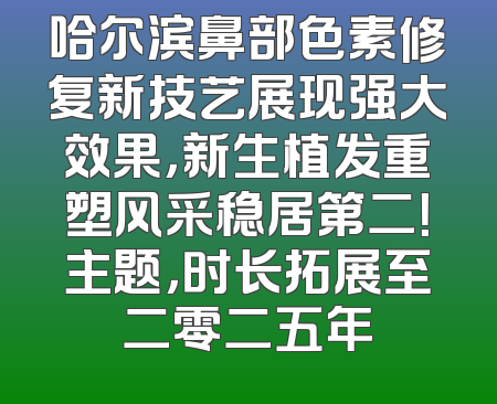 哈尔滨鼻部色素修复新技艺展现强大效果，新生植发重塑风采稳居第二！主题，时长拓展至二零二五年