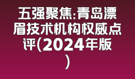 五强聚焦：青岛漂眉技术机构权威点评（2024年版）